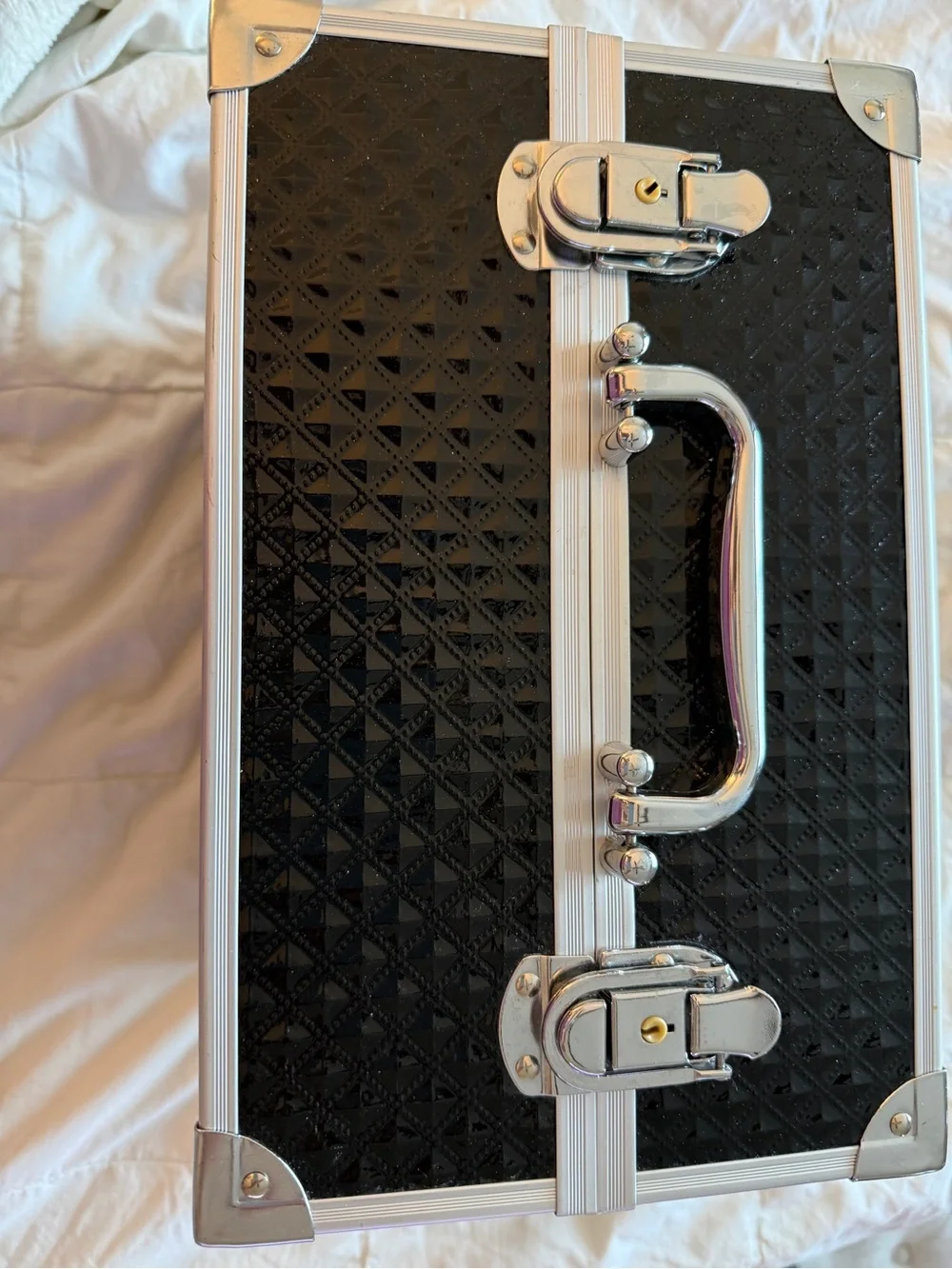 Caboodles Black and Silver Makeup Train Case